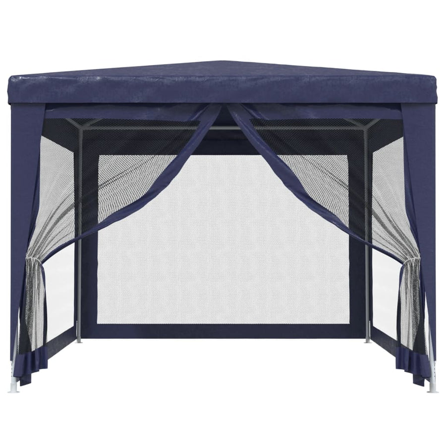 Partytent Met 4 Mesh Zijwanden 3X4 M Hdpe Blauw 3 x 4 m