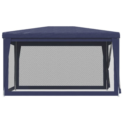 Partytent Met 4 Mesh Zijwanden 3X4 M Hdpe Blauw 3 x 4 m