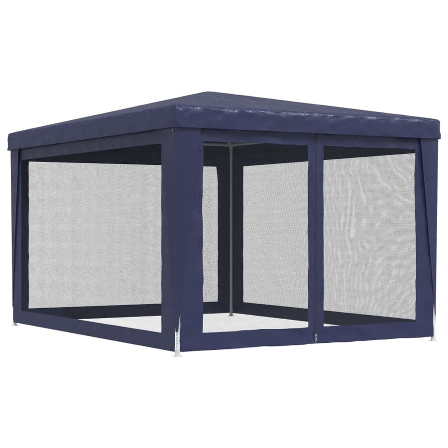 Partytent Met 4 Mesh Zijwanden 3X4 M Hdpe Blauw 3 x 4 m