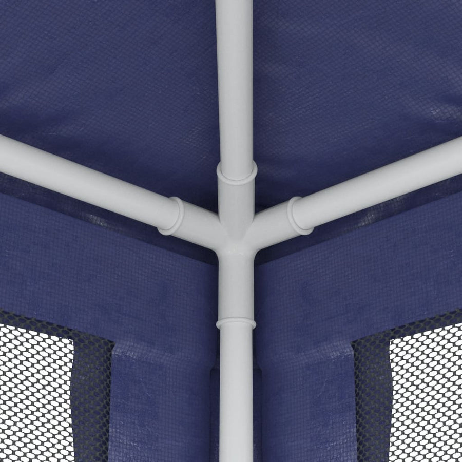 Partytent Met 4 Mesh Zijwanden 3X4 M Hdpe Blauw 3 x 4 m