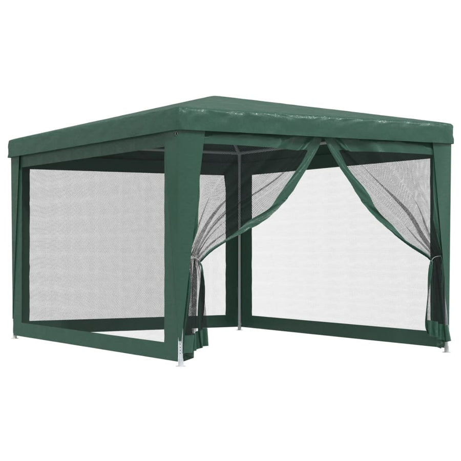 Partytent Met 4 Mesh Zijwanden Hdpe 1 3 x 4 m Groen