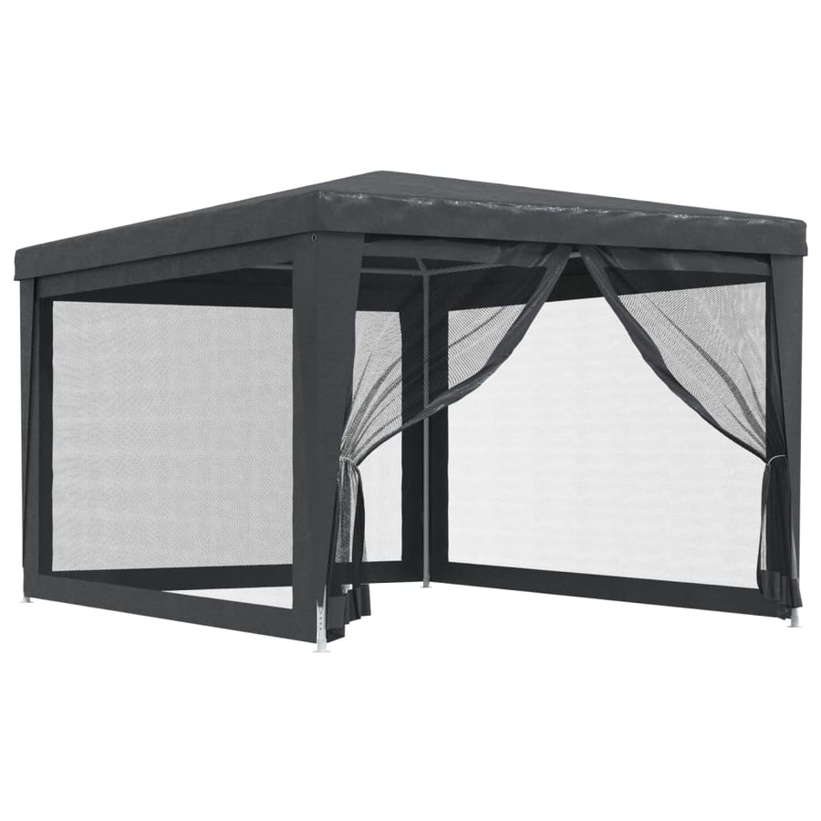 Partytent Met 4 Mesh Zijwanden 3X4 M Hdpe Antracietkleurig 3 x 4 m