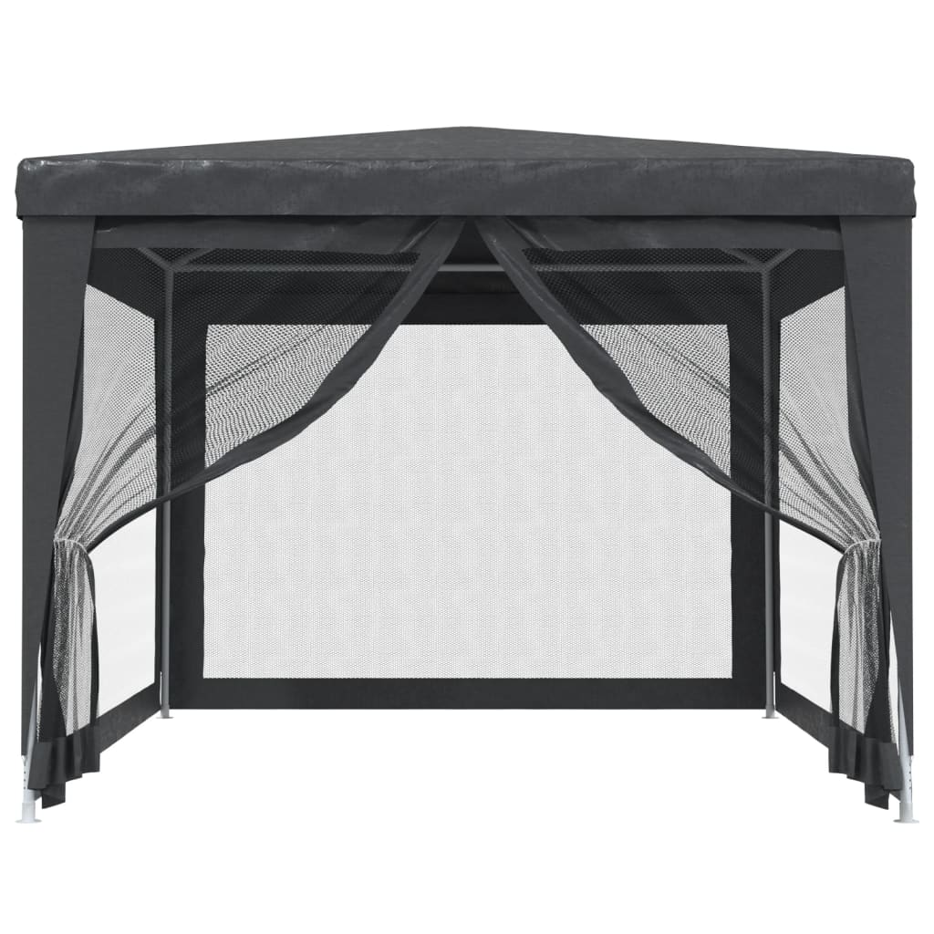 Partytent Met 4 Mesh Zijwanden 3X4 M Hdpe Antracietkleurig 3 x 4 m