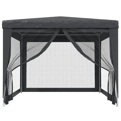 Partytent Met 4 Mesh Zijwanden 3X4 M Hdpe Antracietkleurig 3 x 4 m