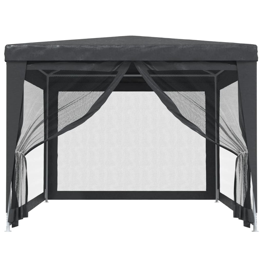 Partytent Met 4 Mesh Zijwanden 3X4 M Hdpe Antracietkleurig 3 x 4 m