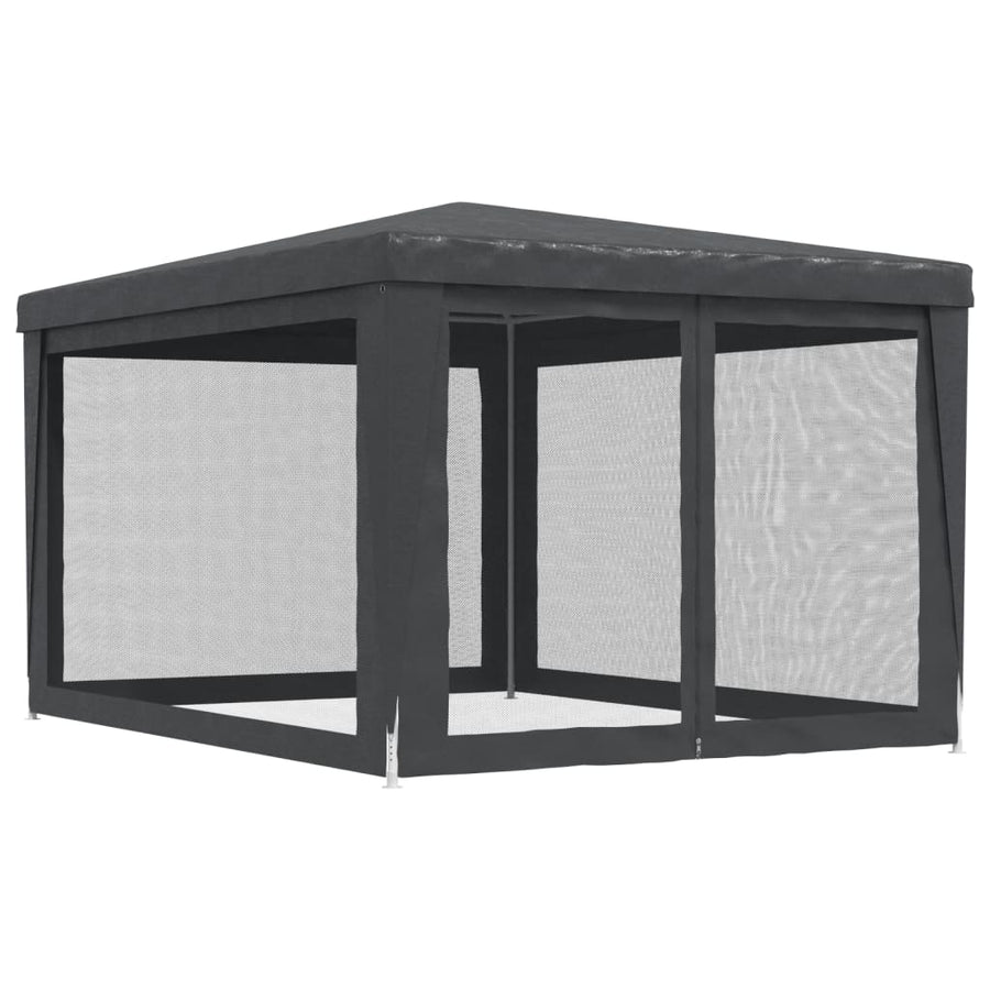 Partytent Met 4 Mesh Zijwanden 3X4 M Hdpe Antracietkleurig 3 x 4 m