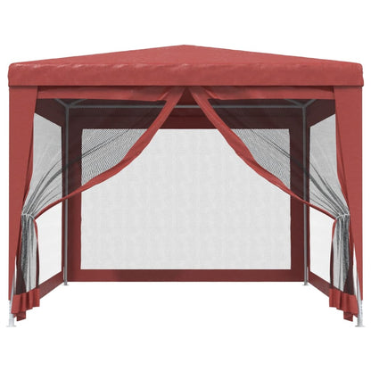 Partytent Met 4 Mesh Zijwanden 3X4 M Hdpe Rood 3 x 4 m
