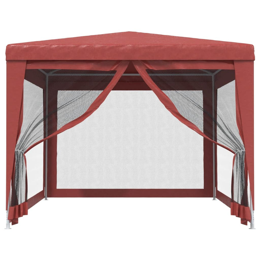 Partytent Met 4 Mesh Zijwanden 3X4 M Hdpe Rood 3 x 4 m
