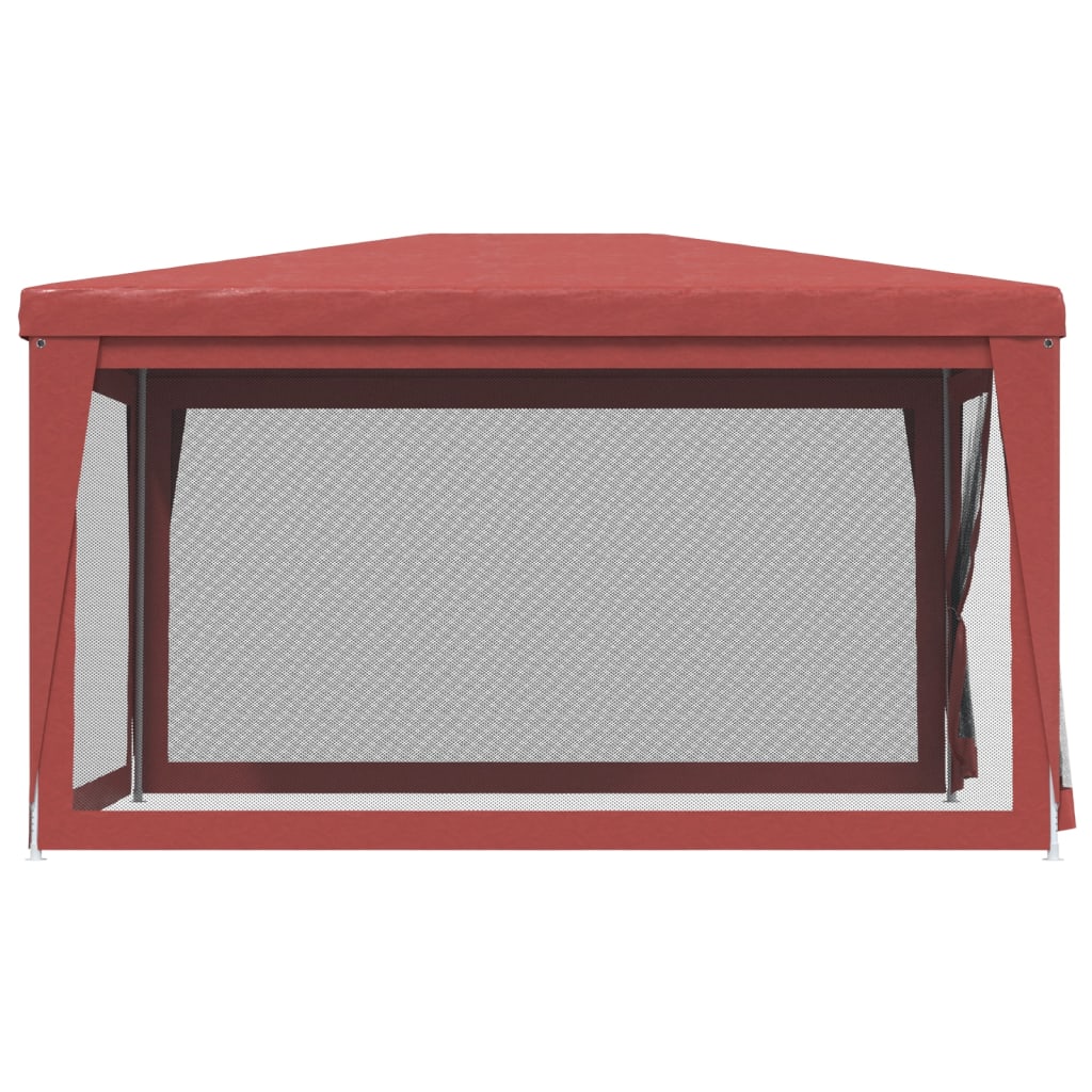 Partytent Met 4 Mesh Zijwanden 3X4 M Hdpe Rood 3 x 4 m