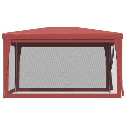 Partytent Met 4 Mesh Zijwanden 3X4 M Hdpe Rood 3 x 4 m