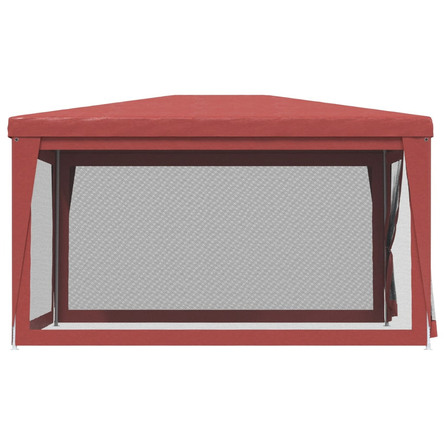 Partytent Met 4 Mesh Zijwanden 3X4 M Hdpe Rood 3 x 4 m