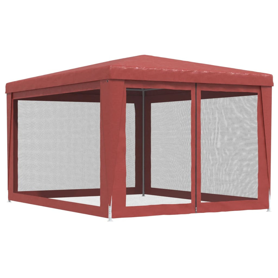 Partytent Met 4 Mesh Zijwanden 3X4 M Hdpe Rood 3 x 4 m