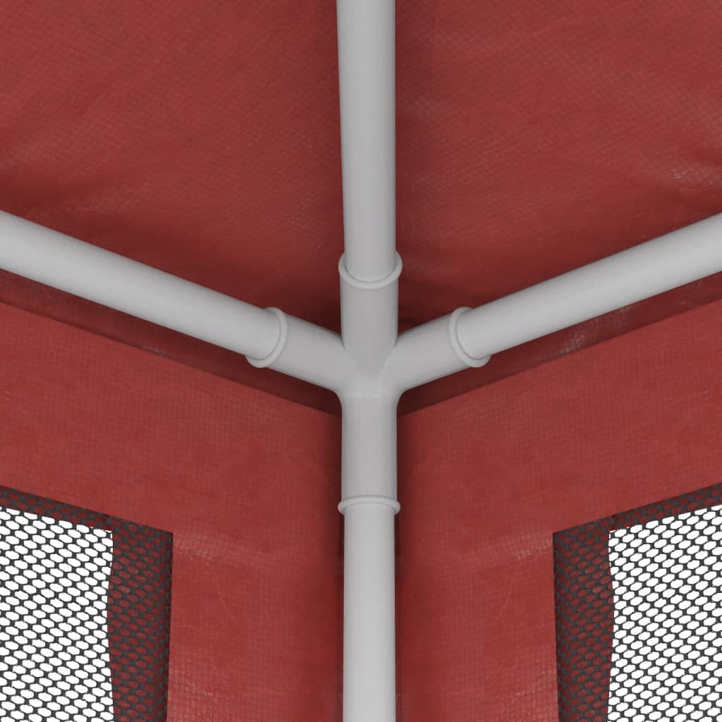 Partytent Met 4 Mesh Zijwanden 3X4 M Hdpe Rood 3 x 4 m