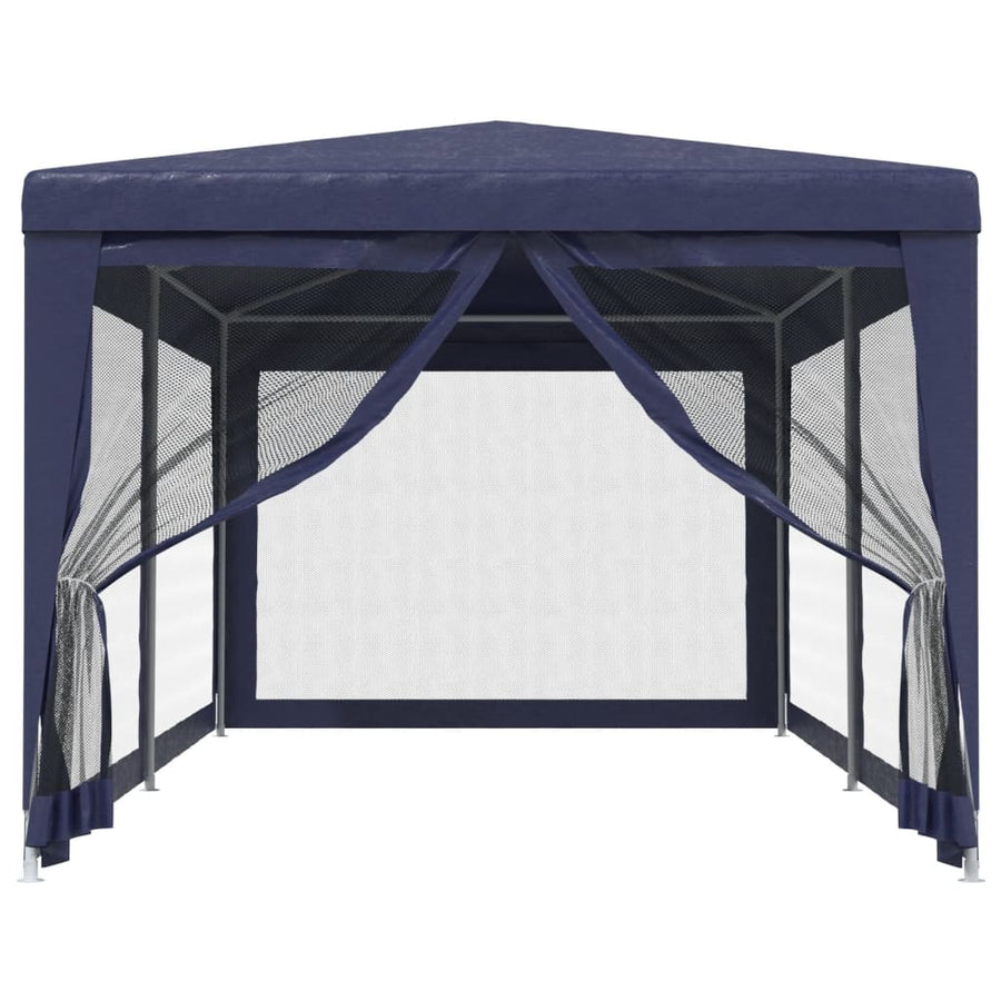 Partytent Met 6 Mesh Zijwanden 3X6 M Hdpe Blauw 3 x 6 m