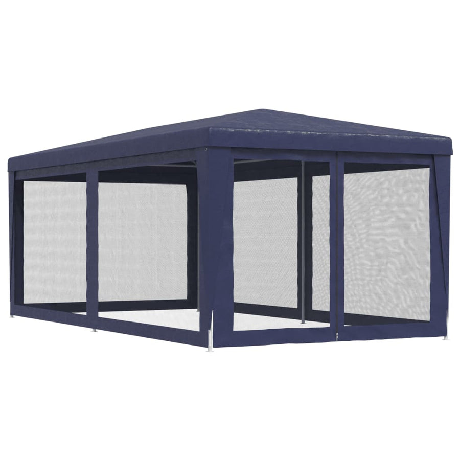 Partytent Met 6 Mesh Zijwanden 3X6 M Hdpe Blauw 3 x 6 m