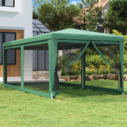 Partytent 3x6 m HDPE groen met 6 mesh zijwanden