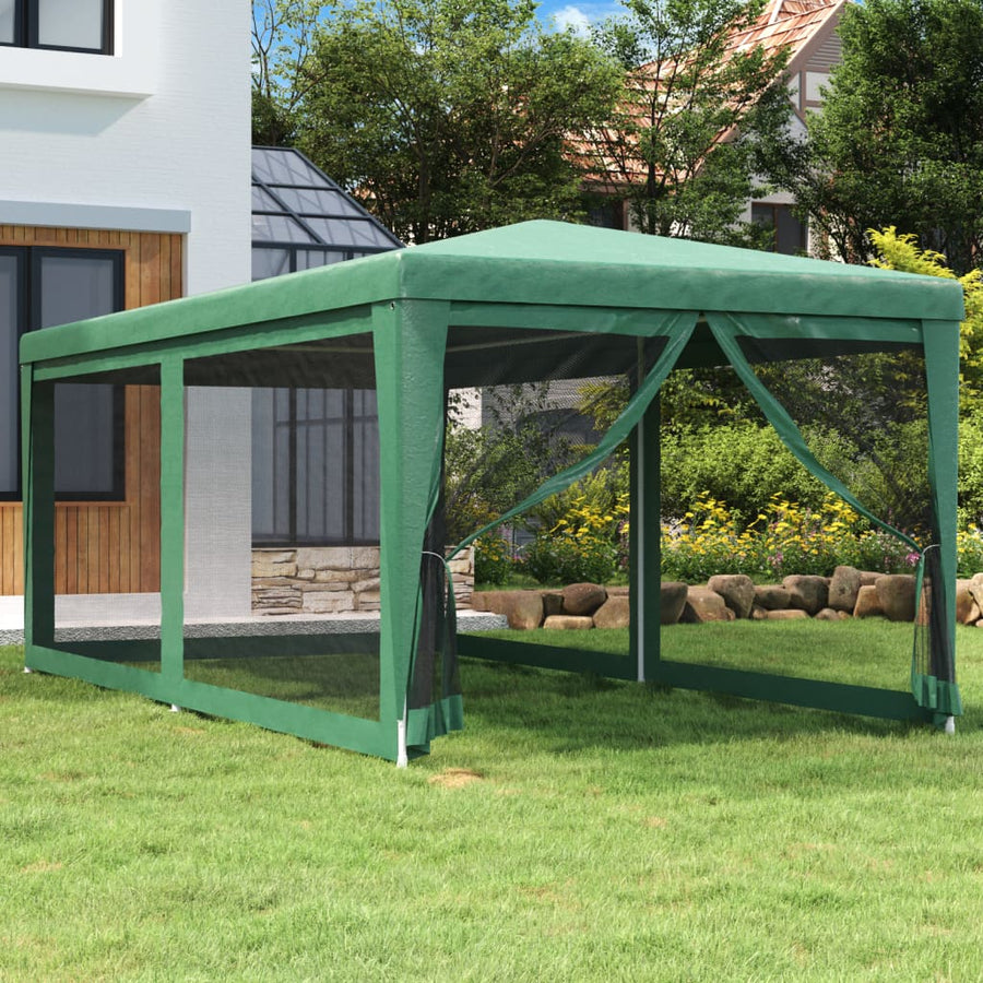 Partytent Met 6 Mesh Zijwanden 3X6 M Hdpe Groen 3 x 6 m