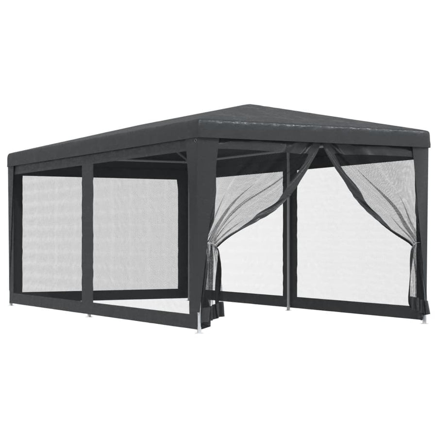Partytent Met 6 Mesh Zijwanden 3X6 M Hdpe Antracietkleurig 3 x 6 m
