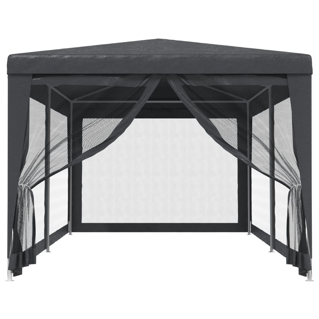 Partytent Met 6 Mesh Zijwanden 3X6 M Hdpe Antracietkleurig 3 x 6 m