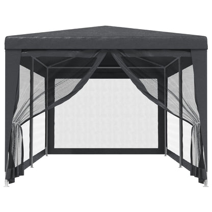 Partytent Met 6 Mesh Zijwanden 3X6 M Hdpe Antracietkleurig 3 x 6 m