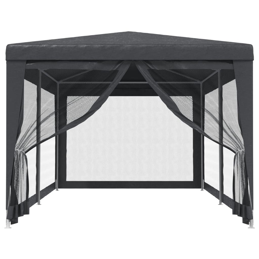 Partytent Met 6 Mesh Zijwanden 3X6 M Hdpe Antracietkleurig 3 x 6 m