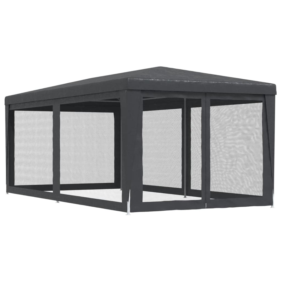 Partytent Met 6 Mesh Zijwanden 3X6 M Hdpe Antracietkleurig 3 x 6 m