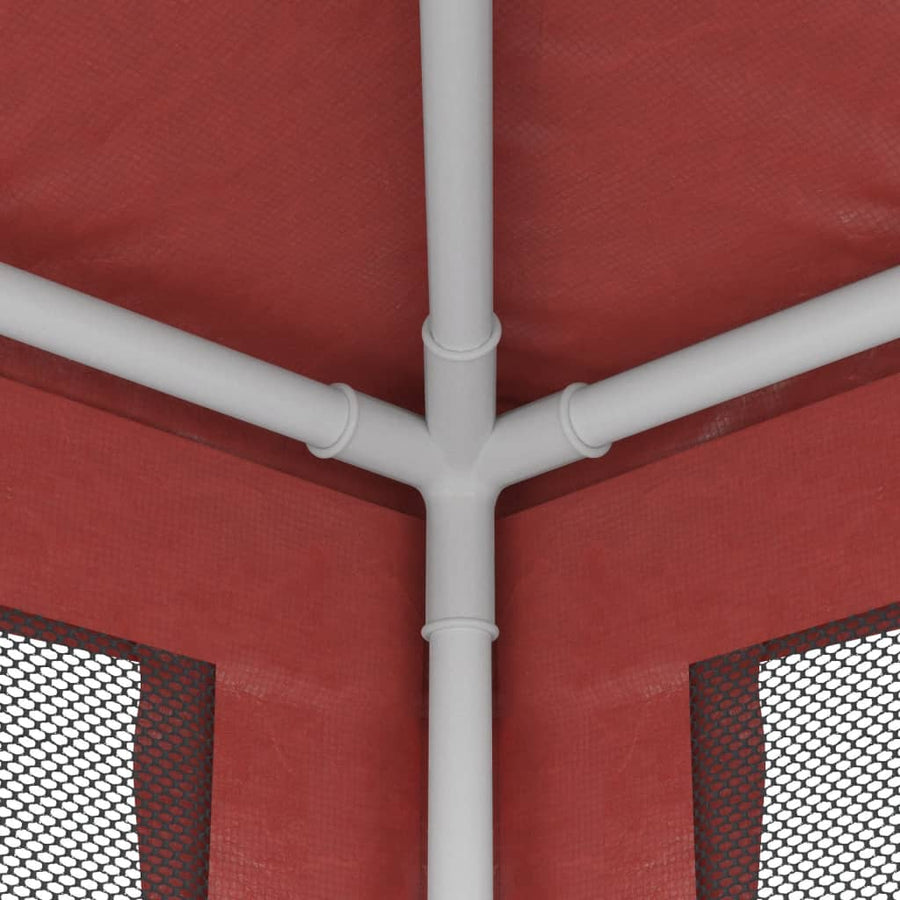 Partytent met 6 mesh zijwanden 3x6 m HDPE rood