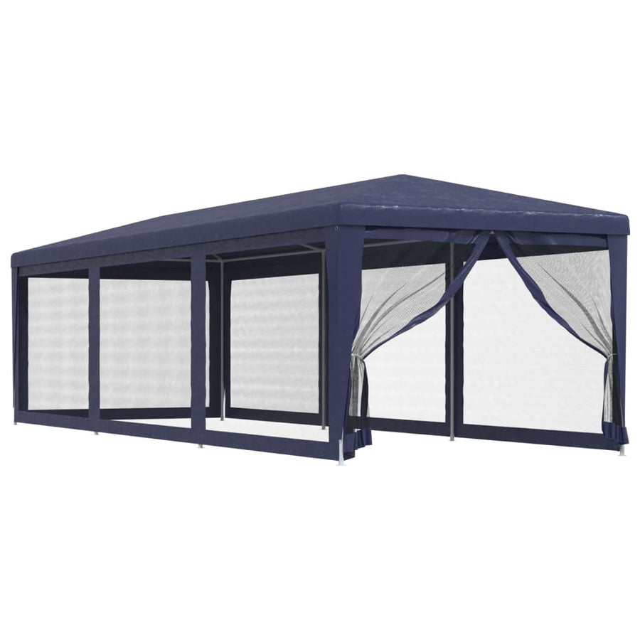 Partytent Met 8 Mesh Zijwanden Hdpe 1 3 x 9 m Blauw