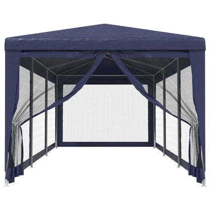 Partytent Met 8 Mesh Zijwanden Hdpe 1 3 x 9 m Blauw