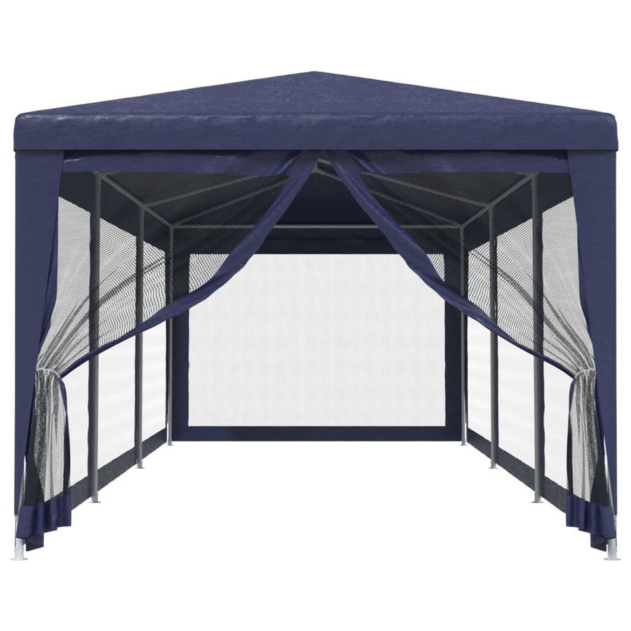 Partytent Met 8 Mesh Zijwanden Hdpe 1 3 x 9 m Blauw