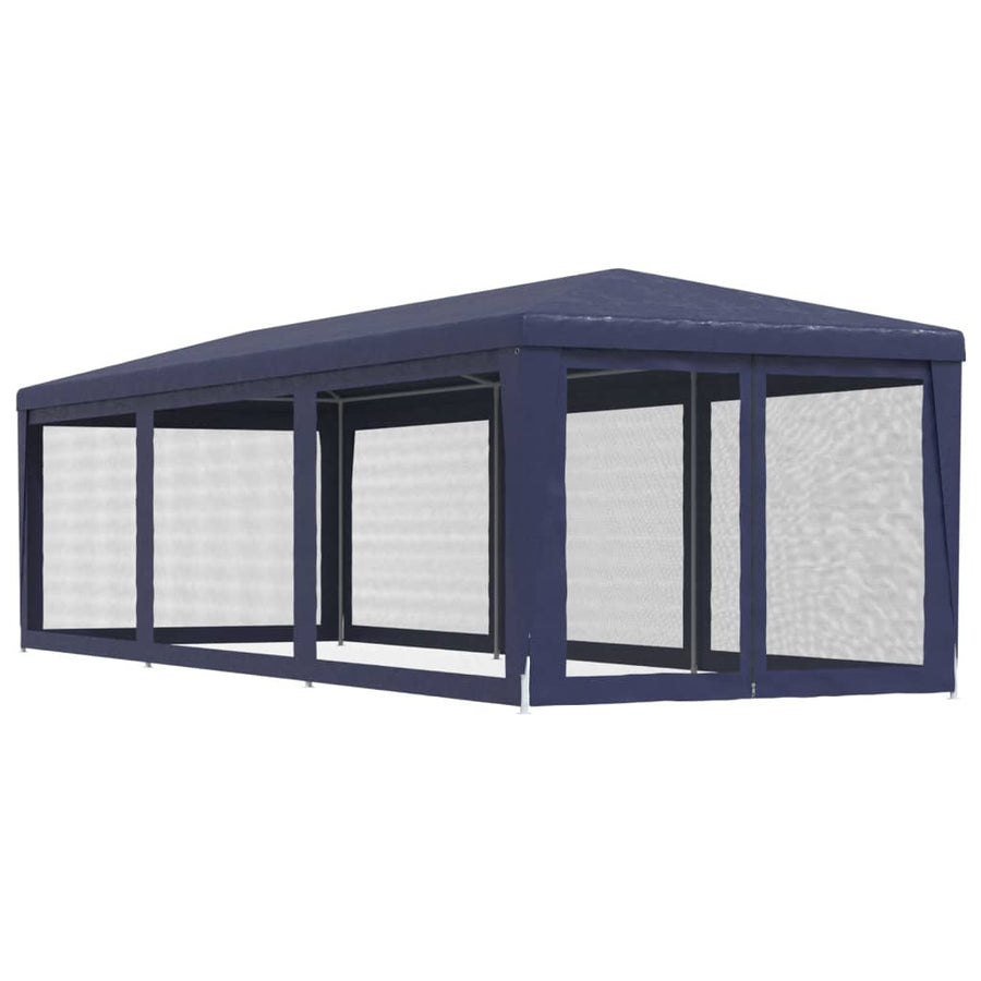 Partytent Met 8 Mesh Zijwanden Hdpe 1 3 x 9 m Blauw