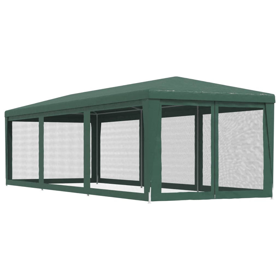Partytent met 8 mesh zijwanden 3x9 m HDPE groen