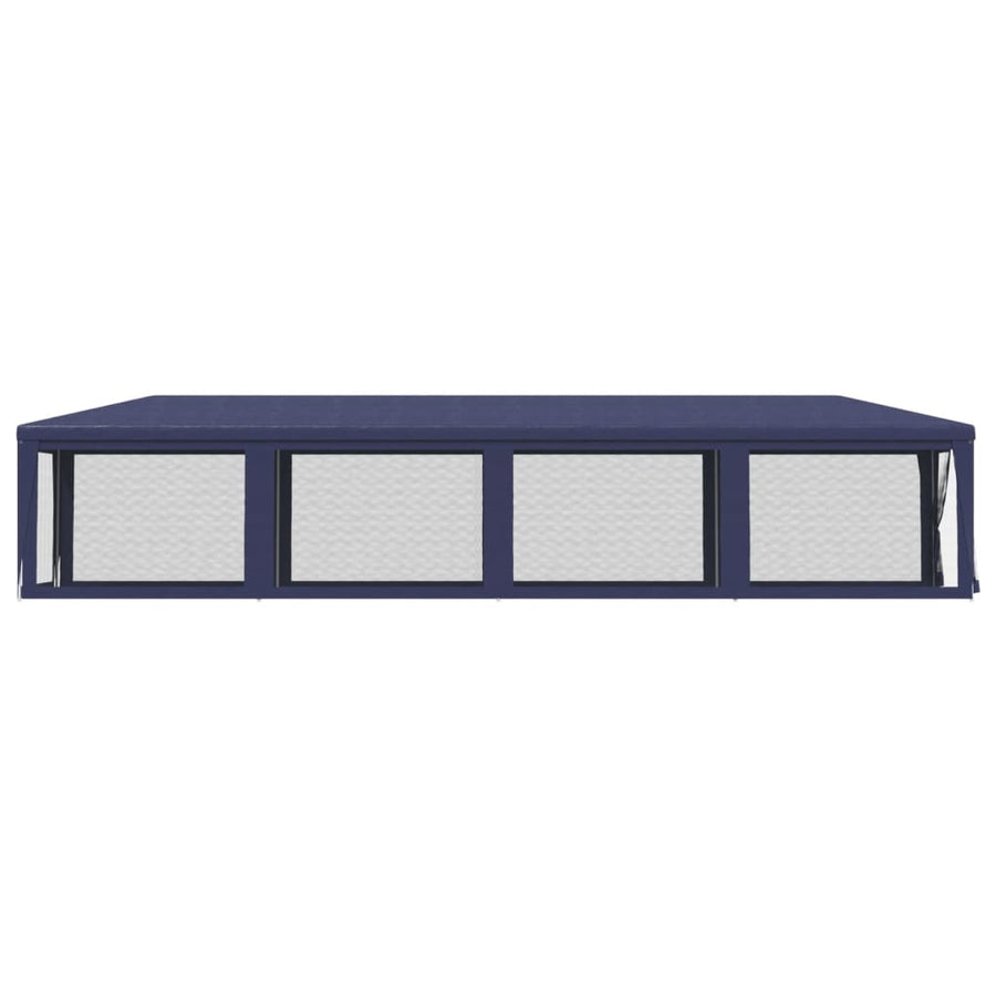 Partytent met 10 mesh zijwanden 3x12 m HDPE blauw