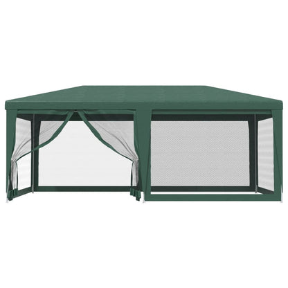 Partytent met 6 mesh zijwanden 6x4 m HDPE groen