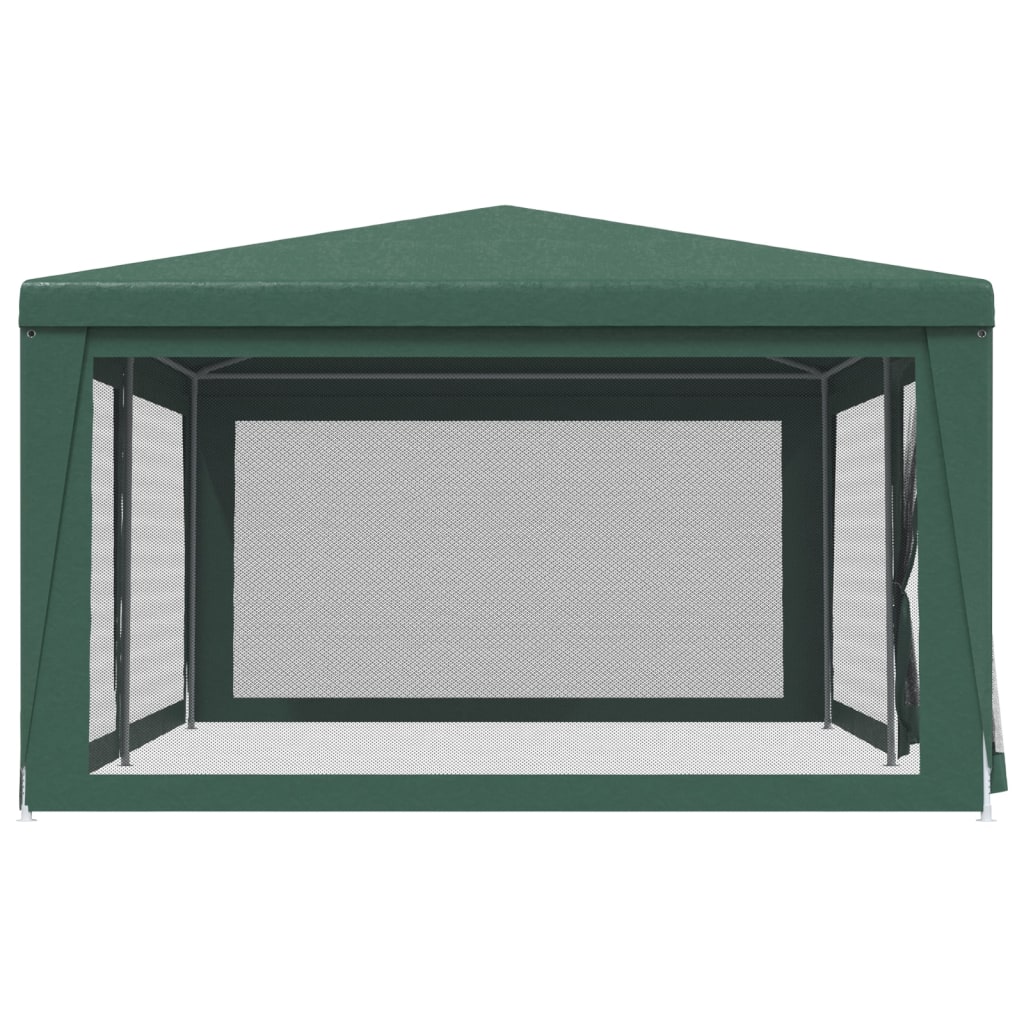 Partytent met 6 mesh zijwanden 6x4 m HDPE groen