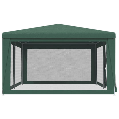 Partytent met 6 mesh zijwanden 6x4 m HDPE groen