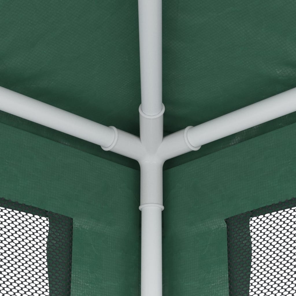 Partytent met 6 mesh zijwanden 6x4 m HDPE groen