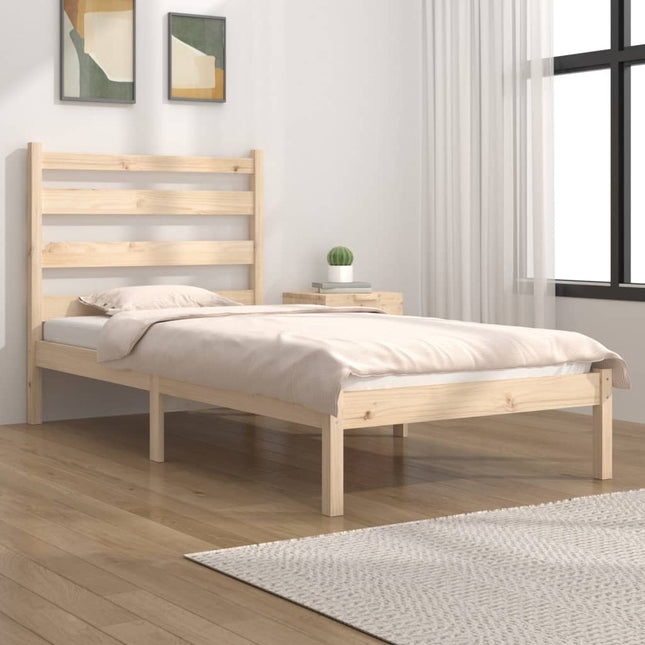 Bedframe Massief Grenenhout 100 x 200 cm Naturel