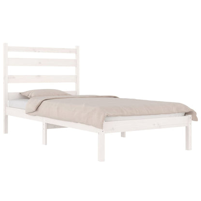 Bedframe Massief Grenenhout 100 x 200 cm Wit
