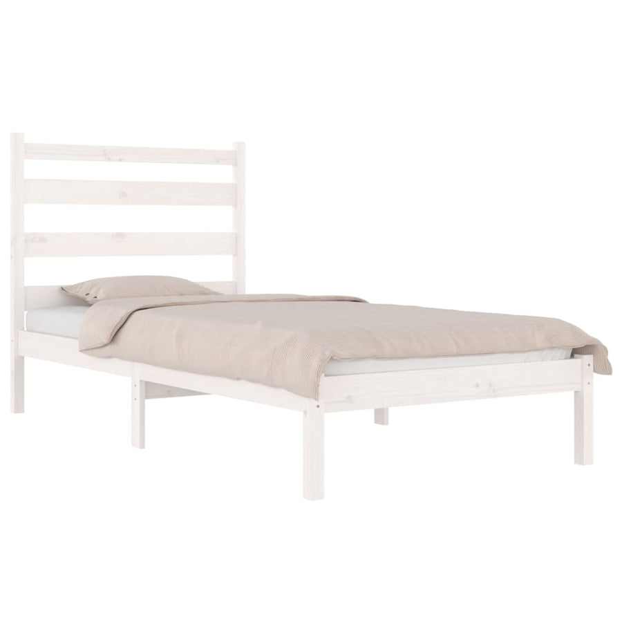 Bedframe Massief Grenenhout 100 x 200 cm Wit