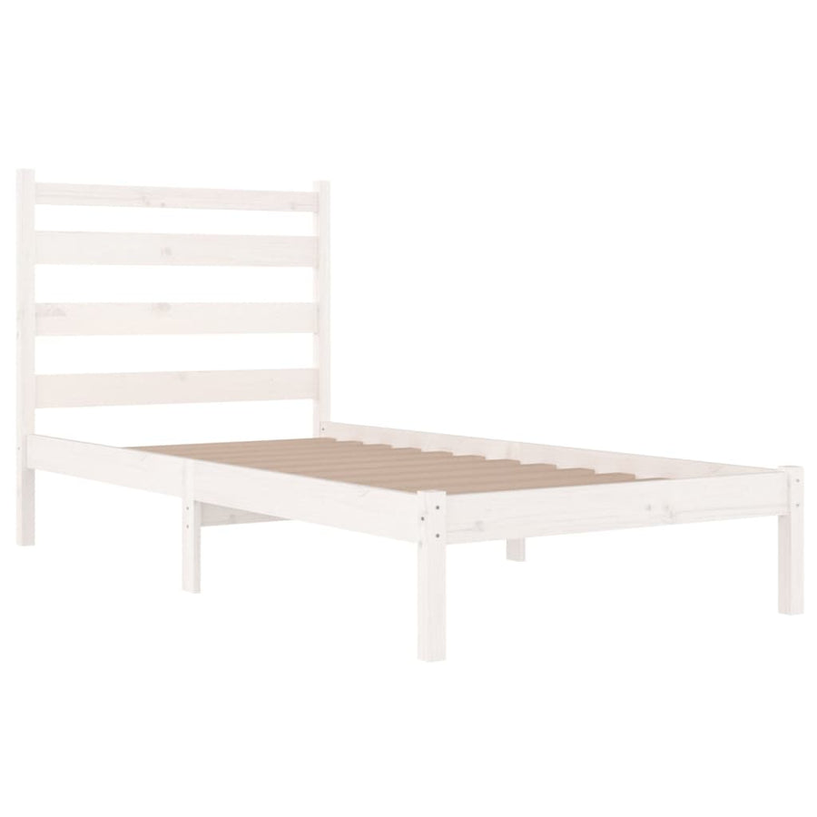 Bedframe Massief Grenenhout 100 x 200 cm Wit