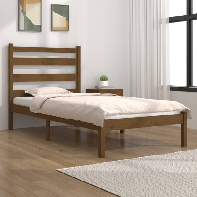 Bedframe Massief Grenenhout 100 x 200 cm Honingbruin