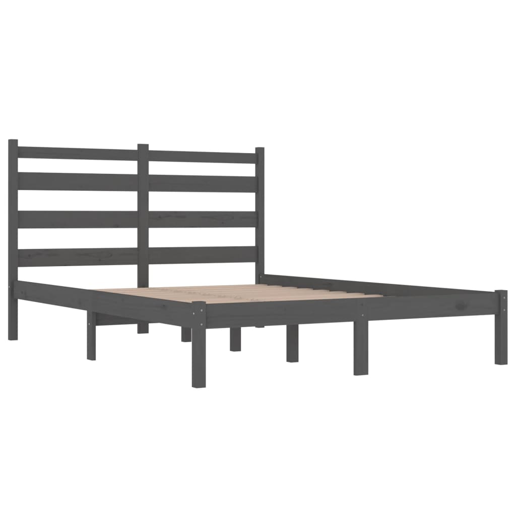 Bedframe Massief Grenenhout 200 x 200 cm Grijs