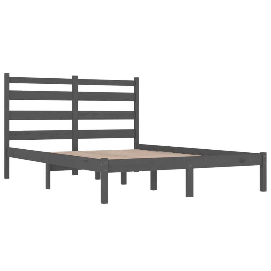 Bedframe Massief Grenenhout 200 x 200 cm Grijs