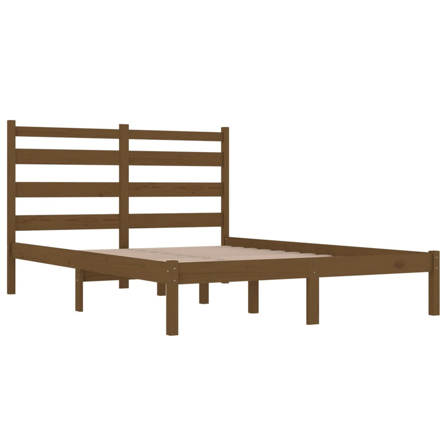 Bedframe Massief Grenenhout 200 x 200 cm Honingbruin