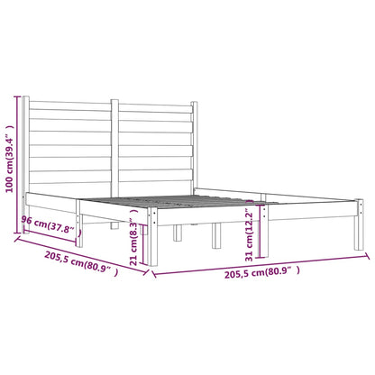 Bedframe Massief Grenenhout 200 x 200 cm Honingbruin