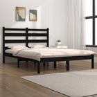 Bedframe massief grenenhout 200x200 cm zwart