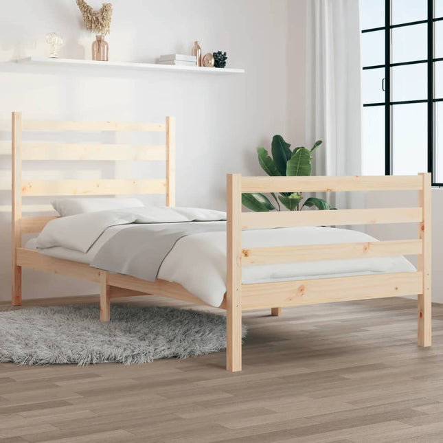 Bedframe Massief Grenenhout 100 x 200 cm Naturel