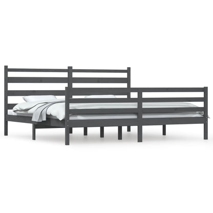 Bedframe Massief Grenenhout 200 x 200 cm Grijs