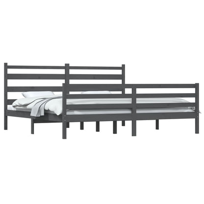 Bedframe Massief Grenenhout 200 x 200 cm Grijs